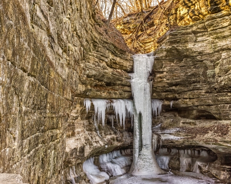 St Louis Canyon water fall freezes in the winter to form a majestic frozen wall.